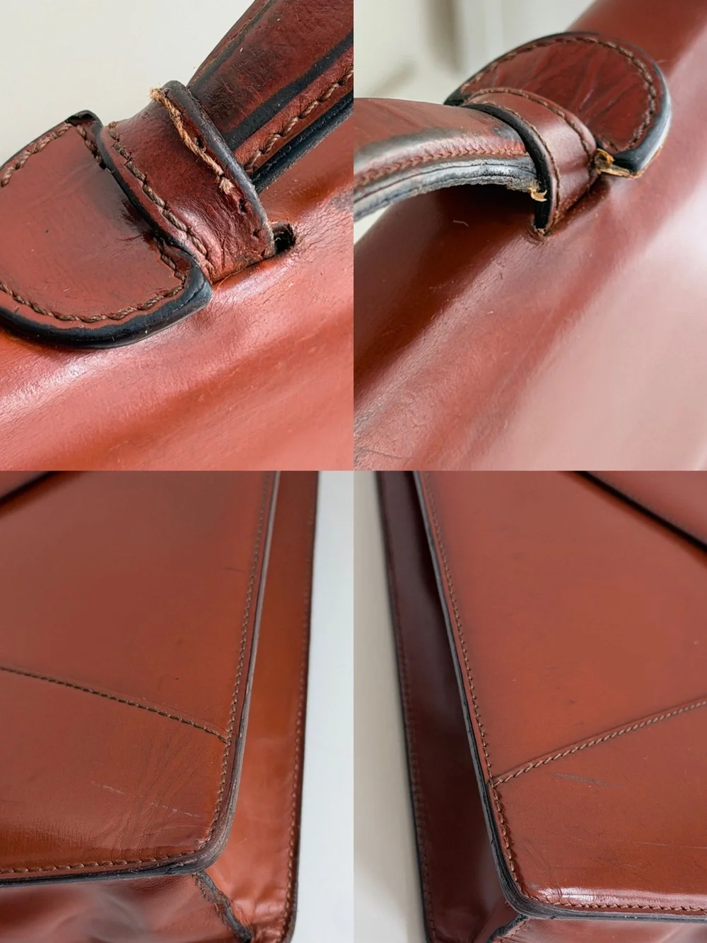 Authentic Loewe Anagram Day Promatico Business Bag Leather Briefcase